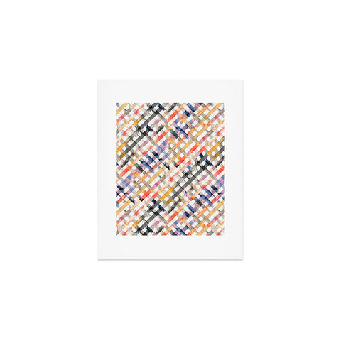 Ninola Design Summer Gingham Squares Watercolor Art Print