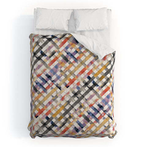 Ninola Design Summer Gingham Squares Watercolor Comforter