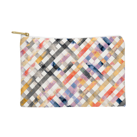 Ninola Design Summer Gingham Squares Watercolor Pouch