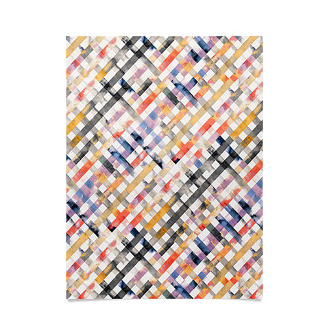 Ninola Design Summer Gingham Squares Watercolor Poster