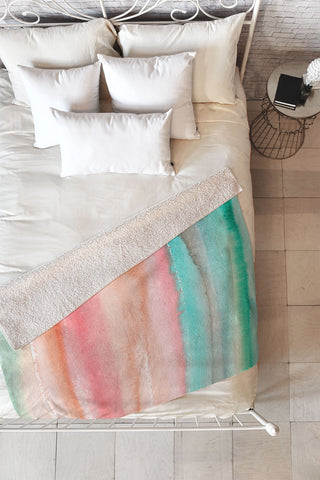 Ninola Design Summer Gradient Watercolor Fleece Throw Blanket