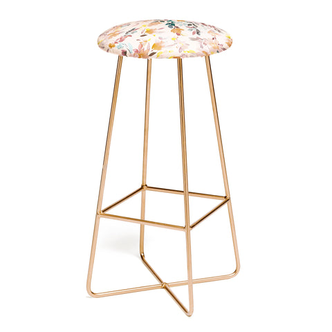 Ninola Design Summer Moroccan Floral Pink Bar Stool