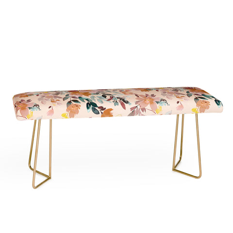 Ninola Design Summer Moroccan Floral Pink Bench