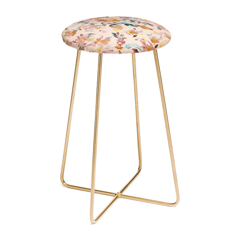 Ninola Design Summer Moroccan Floral Pink Counter Stool