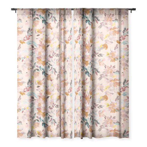 Ninola Design Summer Moroccan Floral Pink Sheer Non Repeat