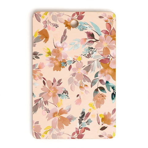Ninola Design Summer Moroccan Floral Pink Cutting Board Rectangle