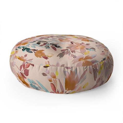 Ninola Design Summer Moroccan Floral Pink Floor Pillow Round