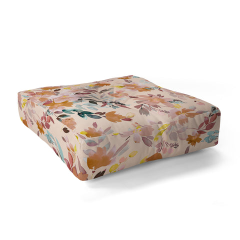 Ninola Design Summer Moroccan Floral Pink Floor Pillow Square