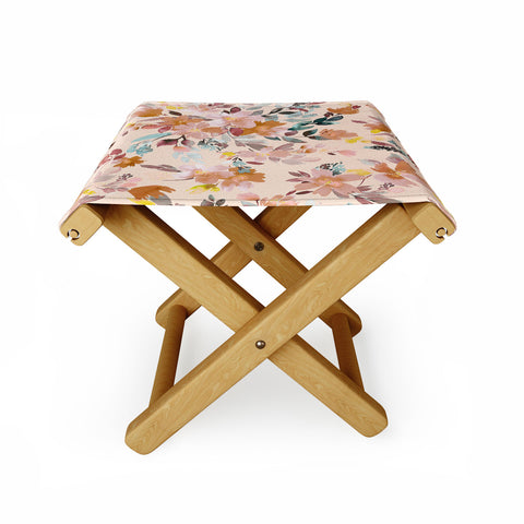 Ninola Design Summer Moroccan Floral Pink Folding Stool