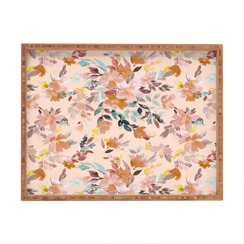 Ninola Design Summer Moroccan Floral Pink Rectangular Tray