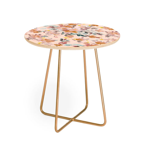 Ninola Design Summer Moroccan Floral Pink Round Side Table
