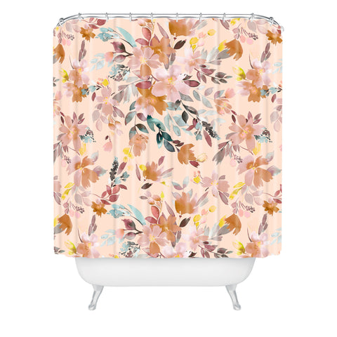 Ninola Design Summer Moroccan Floral Pink Shower Curtain