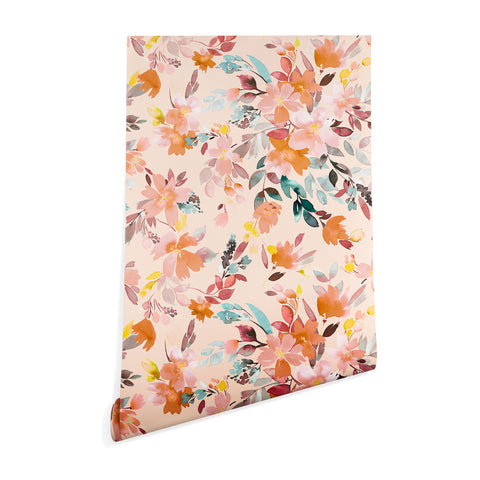 Ninola Design Summer Moroccan Floral Pink Wallpaper