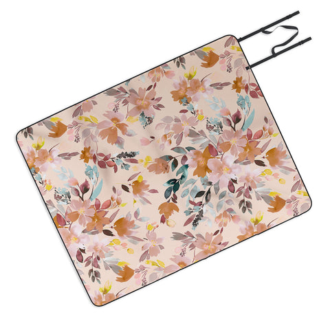 Ninola Design Summer Moroccan Floral Pink Picnic Blanket