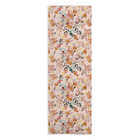Ninola Design Summer Moroccan Floral Pink Yoga Towel