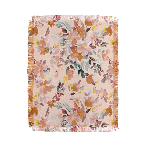Ninola Design Summer Moroccan Floral Pink Throw Blanket