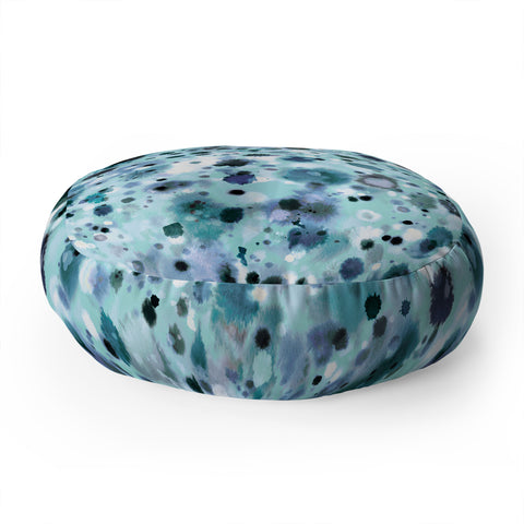 Ninola Design Summer sea water aqua Floor Pillow Round