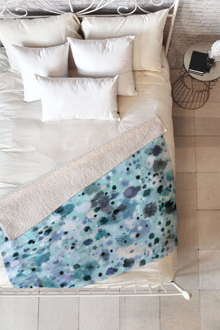 Ninola Design Summer sea water aqua Fleece Throw Blanket