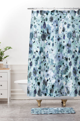 Ninola Design Summer sea water aqua Shower Curtain And Mat