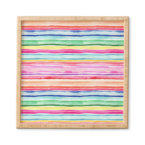 Ninola Design Summer Stripes Watercolor Framed Wall Art