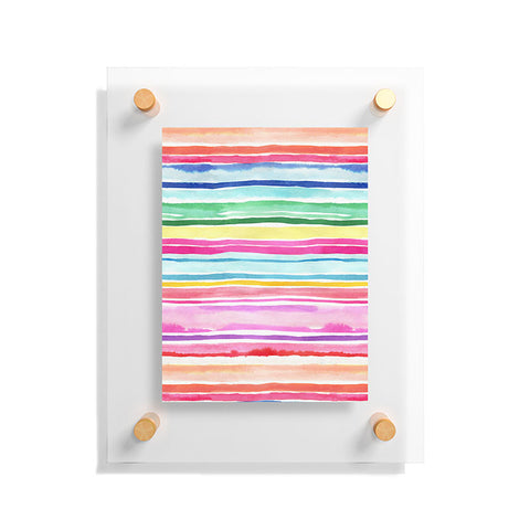 Ninola Design Summer Stripes Watercolor Floating Acrylic Print