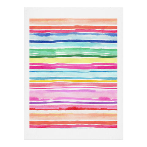 Ninola Design Summer Stripes Watercolor Art Print