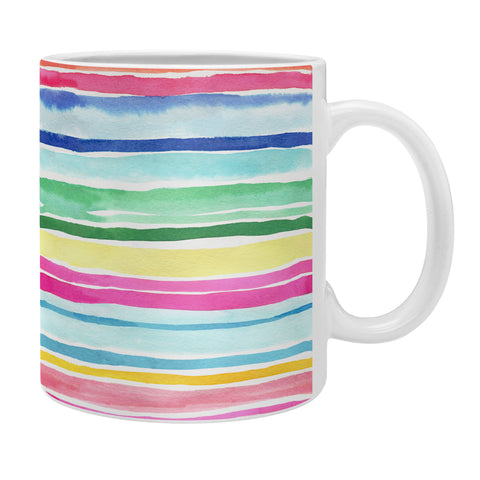 Ninola Design Summer Stripes Watercolor Coffee Mug