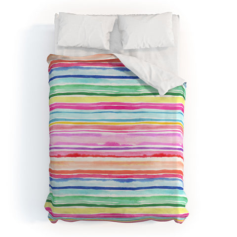 Ninola Design Summer Stripes Watercolor Duvet Cover