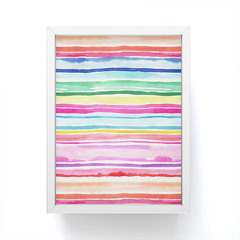 Ninola Design Summer Stripes Watercolor Framed Mini Art Print