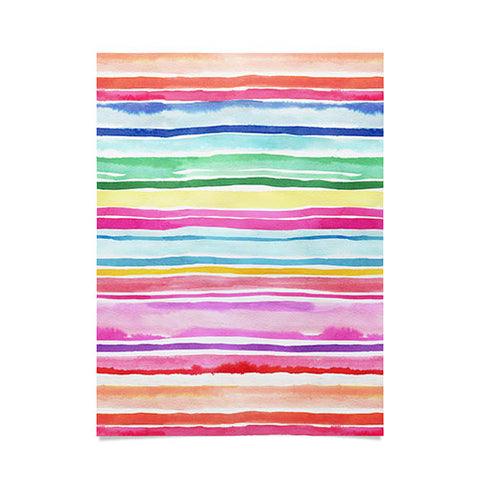 Ninola Design Summer Stripes Watercolor Poster