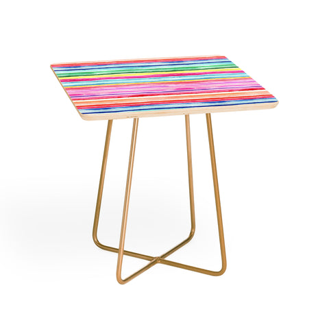 Ninola Design Summer Stripes Watercolor Side Table
