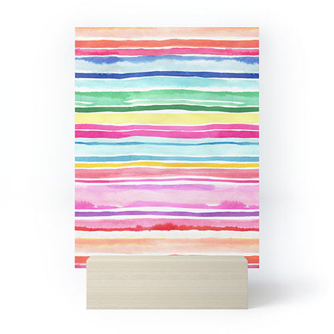 Ninola Design Summer Stripes Watercolor Mini Art Print