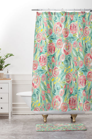 Ninola Design Sweet Floral Bouquet Shower Curtain And Mat