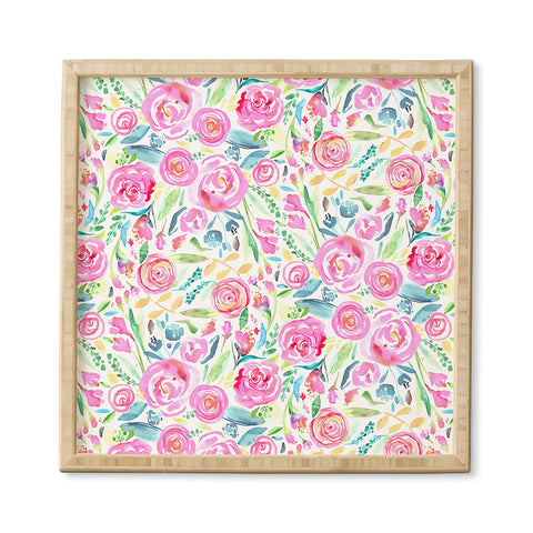 Ninola Design Sweet Pastel Floral Bouquet Framed Wall Art