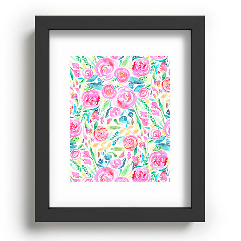 Ninola Design Sweet Pastel Floral Bouquet Recessed Framing Rectangle