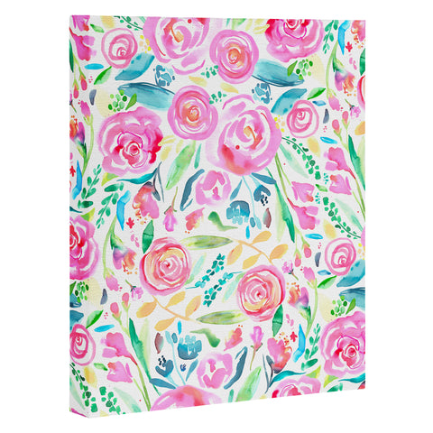 Ninola Design Sweet Pastel Floral Bouquet Art Canvas