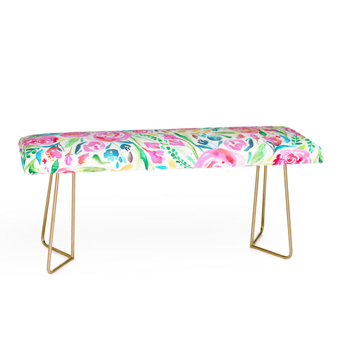 Ninola Design Sweet Pastel Floral Bouquet Bench