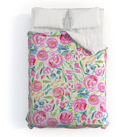 Ninola Design Sweet Pastel Floral Bouquet Comforter