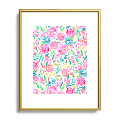 Ninola Design Sweet Pastel Floral Bouquet Metal Framed Art Print