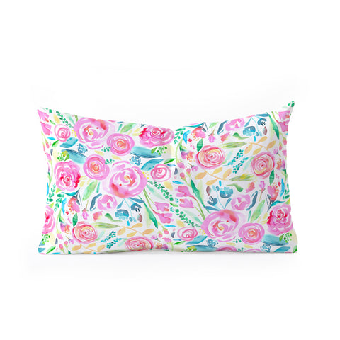 Ninola Design Sweet Pastel Floral Bouquet Oblong Throw Pillow