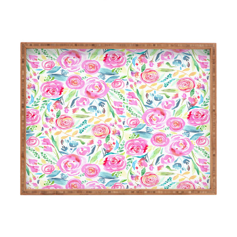 Ninola Design Sweet Pastel Floral Bouquet Rectangular Tray