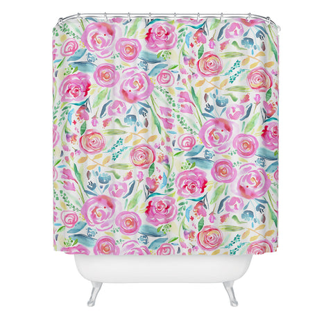 Ninola Design Sweet Pastel Floral Bouquet Shower Curtain