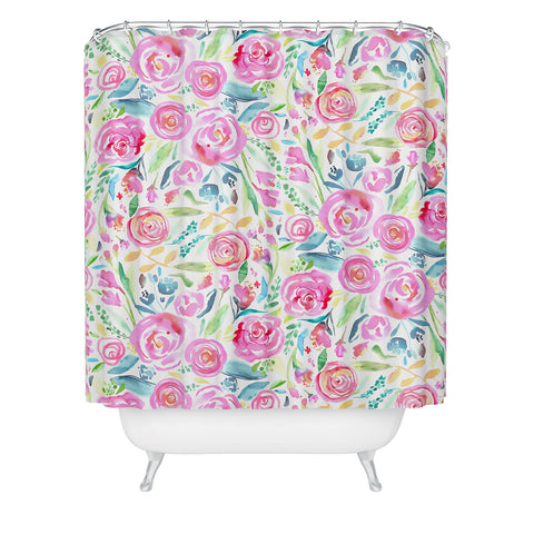 Ninola Design Sweet Pastel Floral Bouquet Shower Curtain