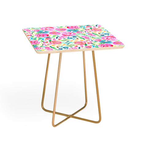 Ninola Design Sweet Pastel Floral Bouquet Side Table