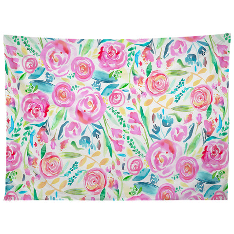 Ninola Design Sweet Pastel Floral Bouquet Tapestry