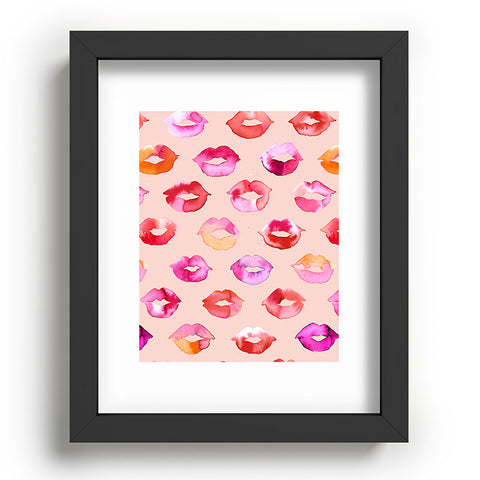 Ninola Design Sweet Pink Lips Recessed Framing Rectangle