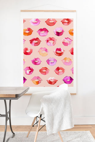 Ninola Design Sweet Pink Lips Art Print And Hanger
