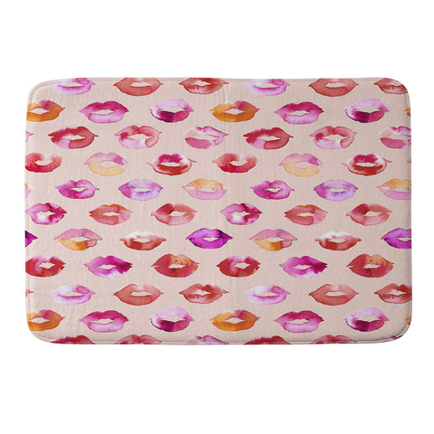 Ninola Design Sweet Pink Lips Memory Foam Bath Mat