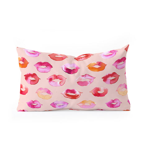 Ninola Design Sweet Pink Lips Oblong Throw Pillow