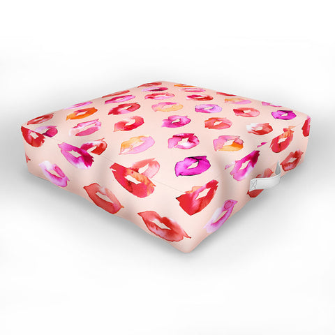 Ninola Design Sweet Pink Lips Outdoor Floor Cushion